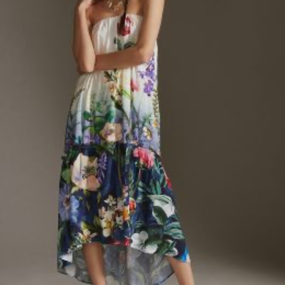 Anthropologie Dresses & Skirts - ANTHROPOLOGIE Strapless Maxi Dress, Ivory Floral, NWT!